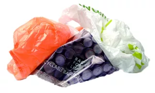 Photo of plastic carrier bags.