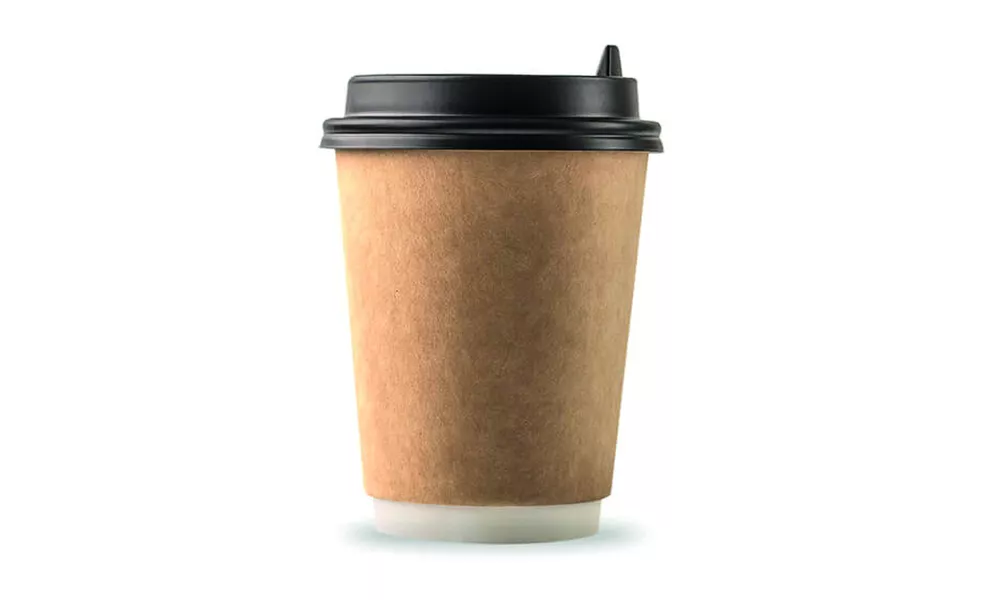 Photo of a disposable coffee cup.
