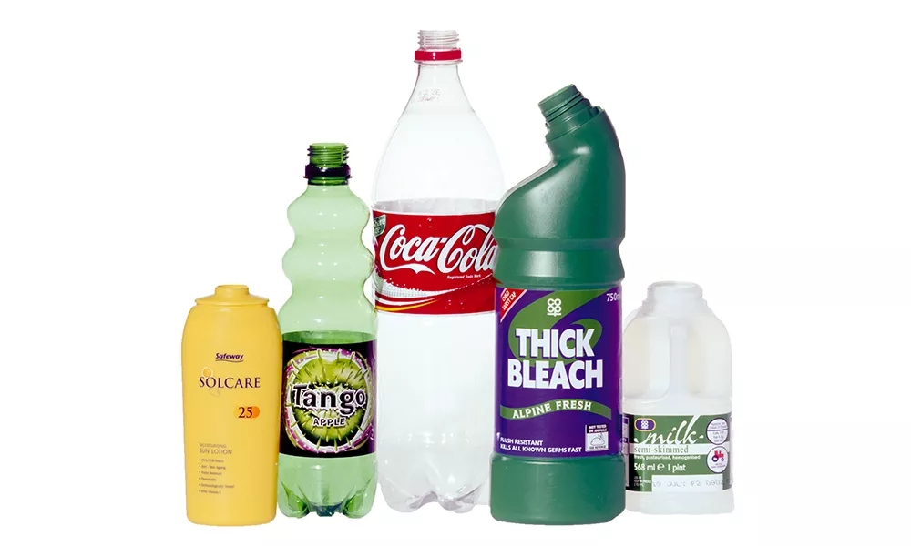 Photo of plastic bottles.
