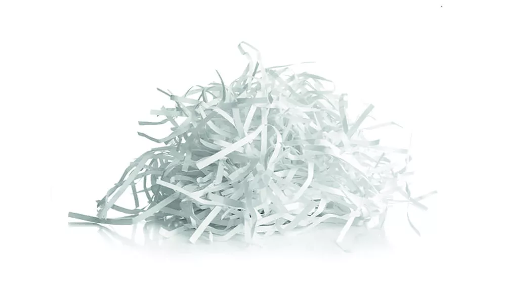 Photo of a pile of shredded paper.