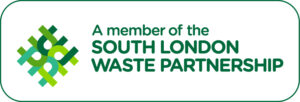 Logo stating: 'A member of the South London Waste Partnership', used by the borough to indicate their involvement in the partnership.